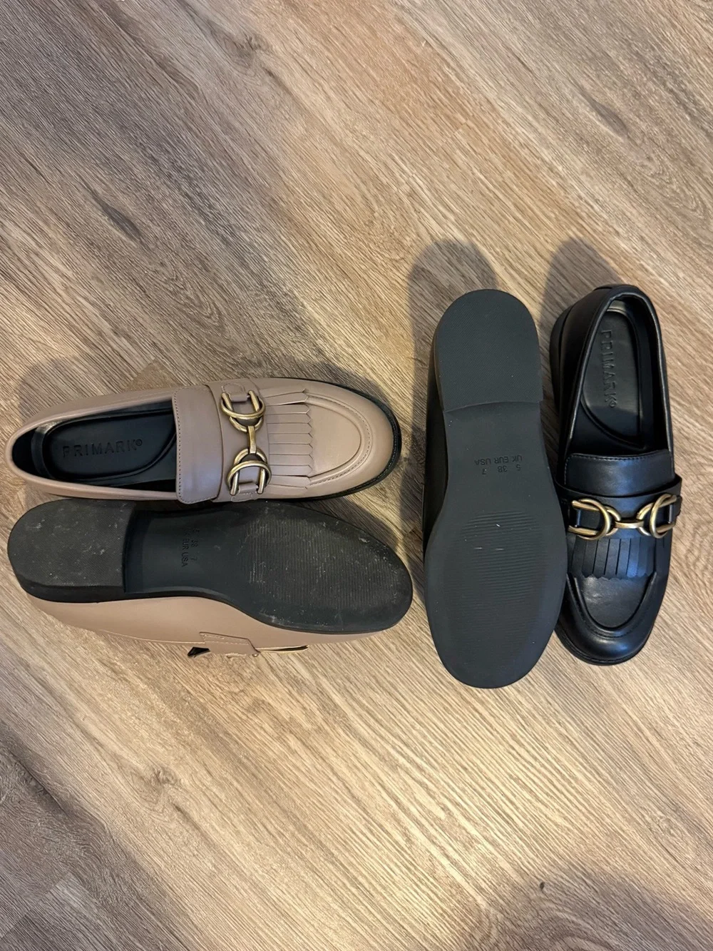 Primark Loafers in Black & Taupe
